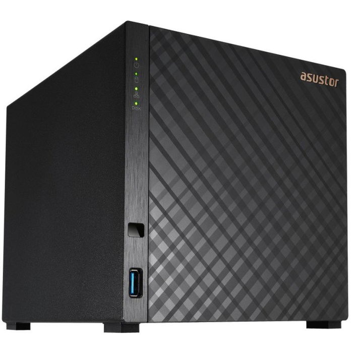 Asustor Drivestor 4 Gen2 (AS1204T) NAS - 4 Bahías, Procesador Quad-Core, Puerto 2.5GbE, 1GB RAM, Transcodificación 4K H.265, Almacenamiento Multimedia