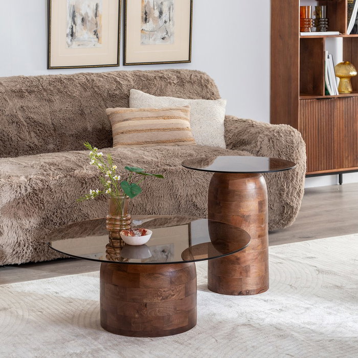 Mesa Centro Miel Madera de Mango 50 X 50 X 56 cm