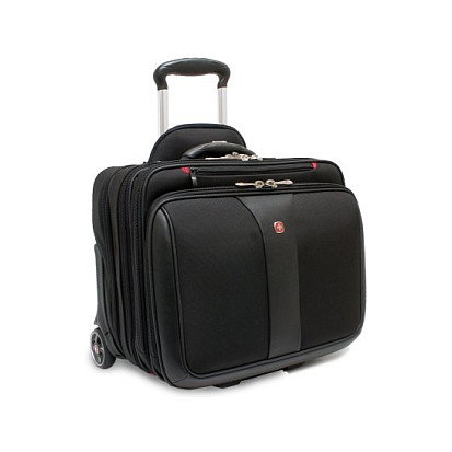 Wenger Patriot Set 2 Piezas, Trolley de Negocios 17 Pulgadas (43.2 cm) Negro con Maletín Portátil Ajustado 15.4 Pulgadas (39 cm)
