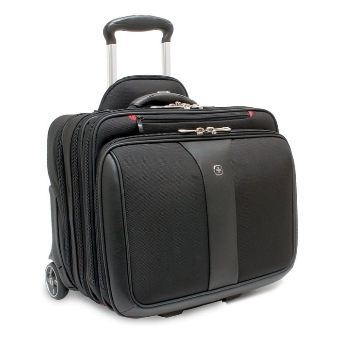 Wenger Patriot Set 2 Piezas, Trolley de Negocios 17 Pulgadas (43.2 cm) Negro con Maletín Portátil Ajustado 15.4 Pulgadas (39 cm)