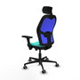 PIQUERAS Y CRESPO Silla de oficina Jorquera Sincro/Traslack Turquesa y Azul