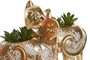 DKD Home Decor Planta Dorado Verde Gato Resina 18.5 x 8.5 x 19.5 cm (4 Unidades)