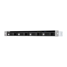 QNAP TR-004U 1U 4-bay corto Rackmount Carcasa de Discos Duros/SSD SATA Hot-swap con USB-C 3.2 Gen 1 para RAID Hardware 0,1,5,10,JBOD