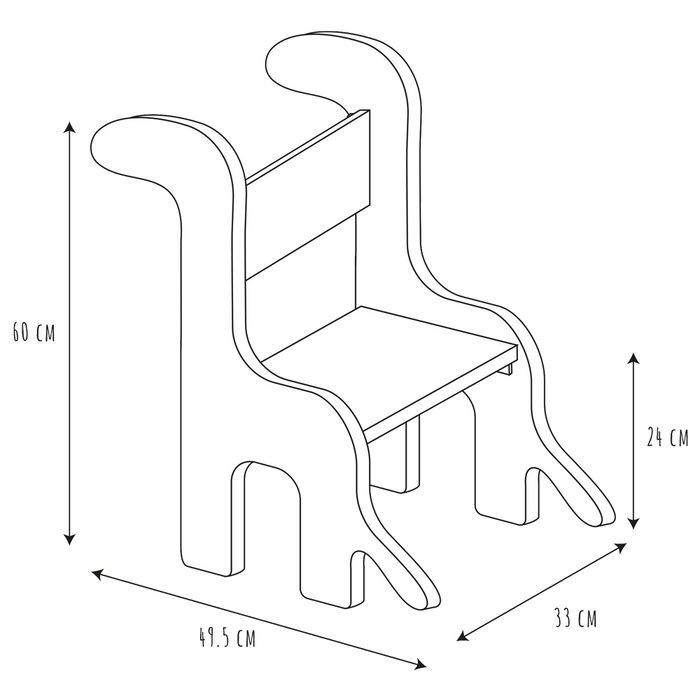 Home Deco Kids Silla Infantil Dinosaurio para Niños, Medidas 33x49.5x60 cm