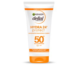 Garnier - LECHE PROTECTORA ultra práctica SPF50+, Protector Solar Facial y Corporal Hidratante, Textura Ligera, Resistente al Agua, 50 ml