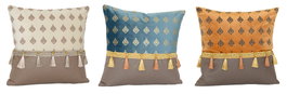 DKD Home Decor Cojín de Poliéster con Flecos, Surtido de 3 Colores