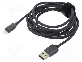 Baseus Cable Lightning - USB-A Crystal Shine, 2.4A, 2m, negro