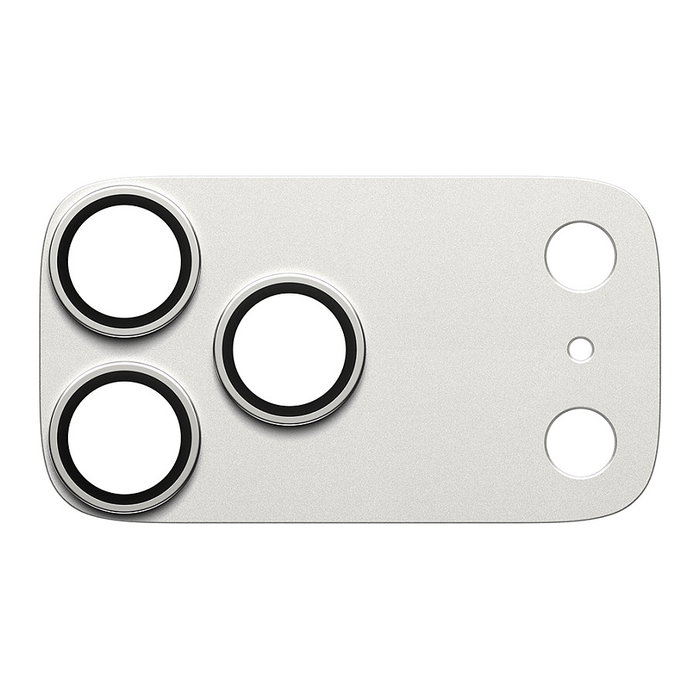 PanzerGlass Protector de Cámara FENDER para iPhone 17 Pro Max - Plata, Vidrio Templado, Aplicación en Seco, Resistente a Golpes