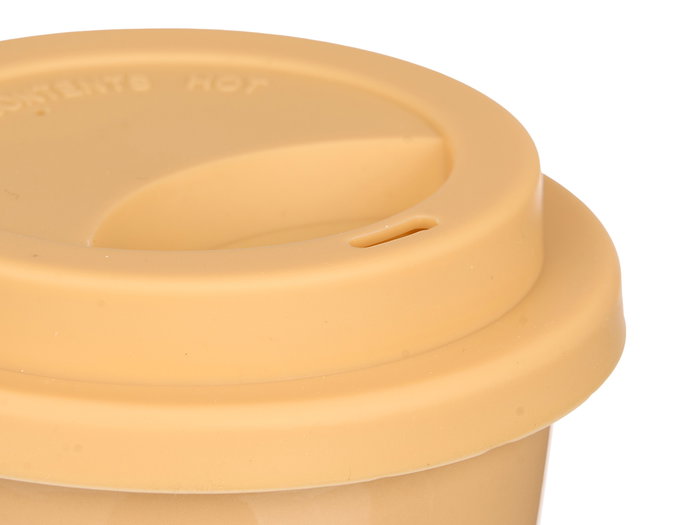 Vessia Vaso Tapa Silicona Beige 360 ml Porcelana con Silicona 11 x 15.8 x 10 cm (Set de 12)