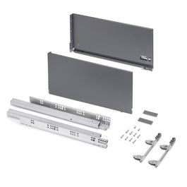 Emuca Cajón exterior Vertex 3D 60kg de altura 242mm, profundidad 500mm, Acero, Gris antracita