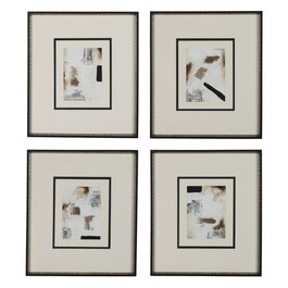 Cuadro Pintura Abstracto 4/M 44 X 50 cm (Set de 4)