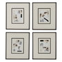 Cuadro Pintura Abstracto 4/M 44 X 50 cm (Set de 4)