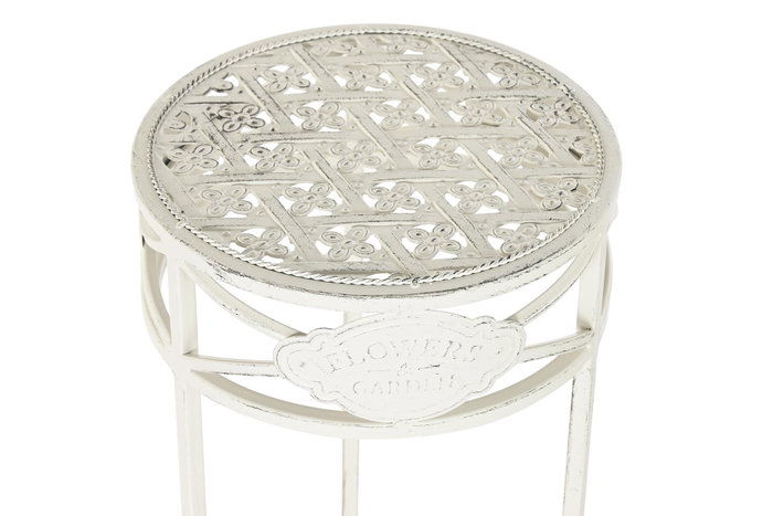 DKD Home Decor Set de 3 Mesas Auxiliares Metálicas Blanco
