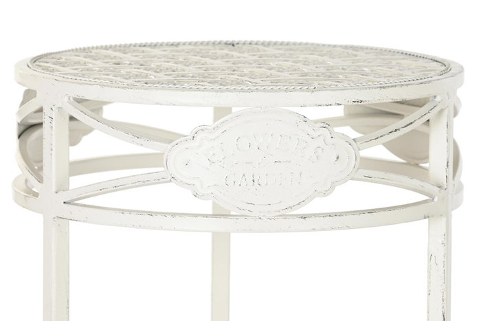 DKD Home Decor Set de 3 Mesas Auxiliares Metálicas Blanco
