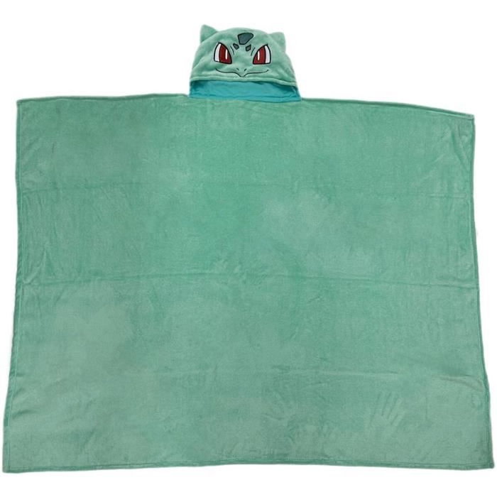 Pokemon Manta polar con capucha 3D Bulbasaur 120 x 150 cm