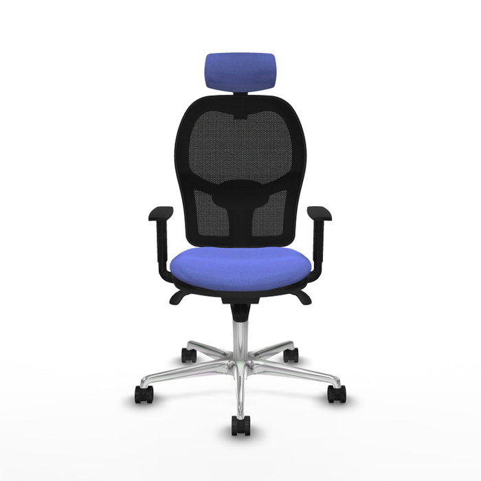 PIQUERAS Y CRESPO Silla de oficina Jorquera con mecanismo Sincro, Tela Azul claro y Malla Negra PIQUERAS Y CRESPO Silla de oficina Jorquera con mecanismo Sincro, Tela Azul claro y Malla Negra