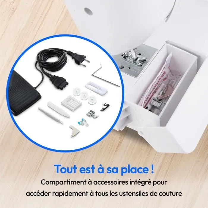 Medion Máquina de Coser SM 60 MED4061275230888, 62W, 24 Puntadas + Dobles, 700 rpm, LED, Blanco