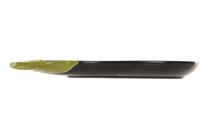 DKD Home Decor Bandeja de Gres Berenjena Lila y Verde 26x11x2 cm