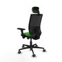 PIQUERAS Y CRESPO Silla de oficina Yunquera con mecanismo Sincro/Traslack, Verde y Negro