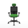 PIQUERAS Y CRESPO Silla de oficina Yunquera con mecanismo Sincro/Traslack, Verde y Negro