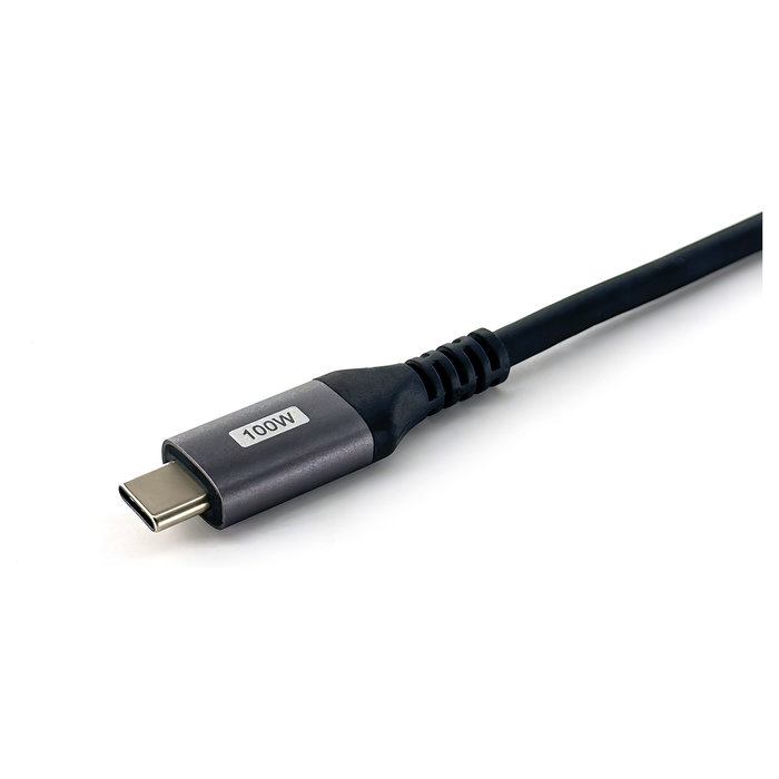 EQUIP Cable USB-C 2.0 Angular 2m 5A 480Mbps Negro con PD 100W