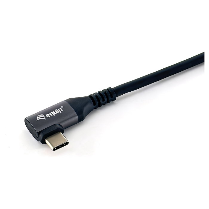 EQUIP Cable USB-C 2.0 Angular 2m 5A 480Mbps Negro con PD 100W