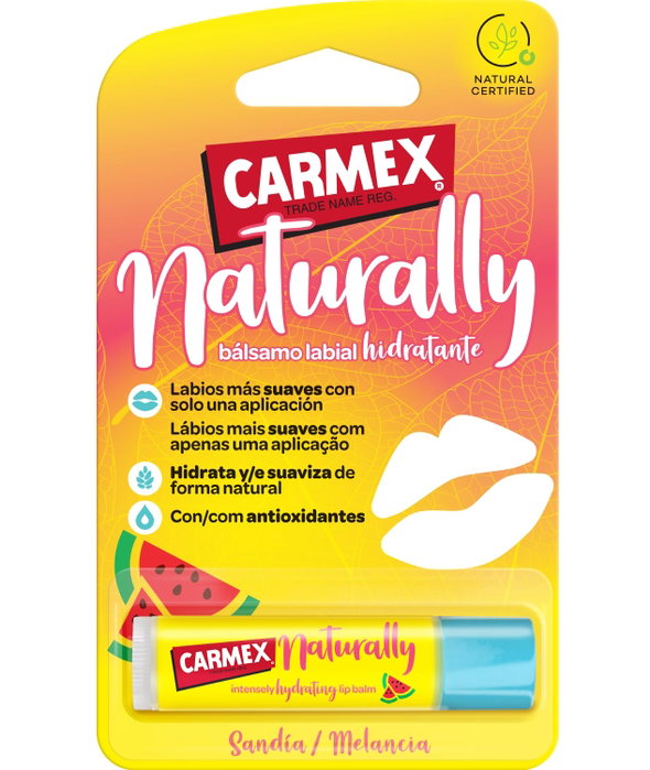 Carmex Naturally Bálsamo Labial Hidratante Stick Sandía