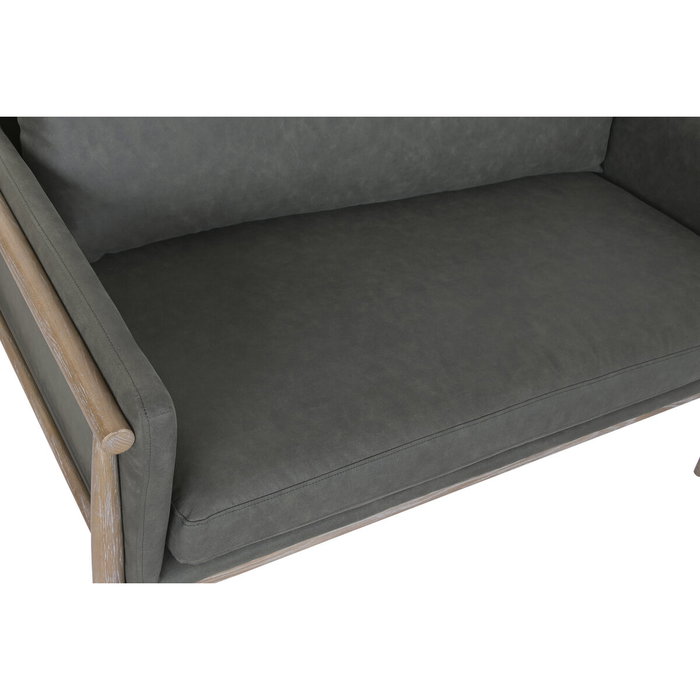 DKD Home Decor Sofá Fresno Poliéster Decapé Verde y Marrón