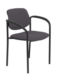 Silla Styl tapizada con Tela color Gris oscuro. Brazos fijos