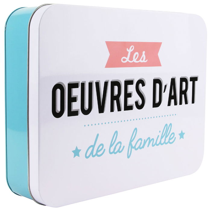 La Boite a Caja Metal "Oeuvres D'Art" para Guardar Recuerdos y Manualidades 7x24x31 cm