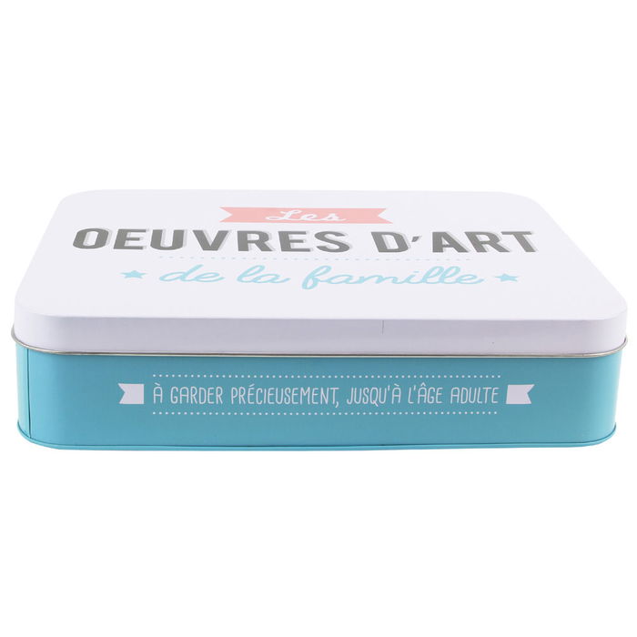 La Boite a Caja Metal "Oeuvres D'Art" para Guardar Recuerdos y Manualidades 7x24x31 cm