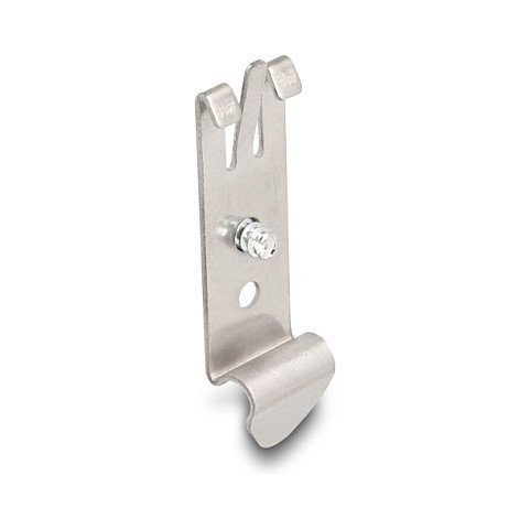 DeLOCK Soporte de Montaje para Carril DIN 35 mm con 2 Orificios de Fijacion y Tornillo Autorroscante T3, Acero Inoxidable