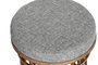 DKD Home Decor Set de 2 Reposapiés de Bambú y Poliéster Marrón/Gris
