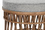 DKD Home Decor Set de 2 Reposapiés de Bambú y Poliéster Marrón/Gris