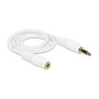 DeLOCK Cable de Audio 3,5 mm Macho a Hembra, 0,5 m, Blanco