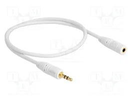 DeLOCK Cable de extensión de audio 3,5 mm Macho a Hembra 0,5 m Blanco
