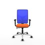 PIQUERAS Y CRESPO Silla de oficina Motilla con mecanismo Sincro/Traslack, Naranja y Azul