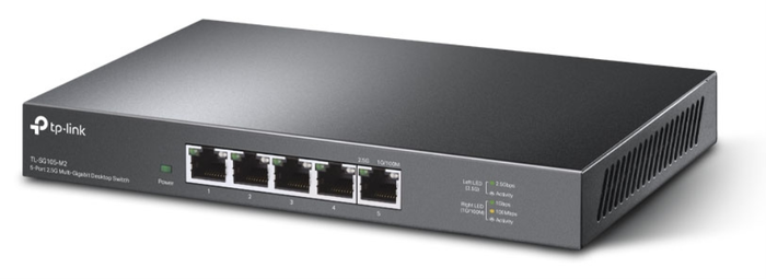 TP-Link TL-SG105-M2 Switch de Escritorio No Administrado, 5 Puertos Gigabit RJ45 2.5G Ethernet (100/1000/2500 Mbps), Negro, 25 Gbit/s de Conmutación TP-Link TL-SG105-M2 Switch de Escritorio No Administrado, 5 Puertos Gigabit RJ45 2.5G Ethernet (100/1000/2500 Mbps), Negro, 25 Gbit/s de Conmutación