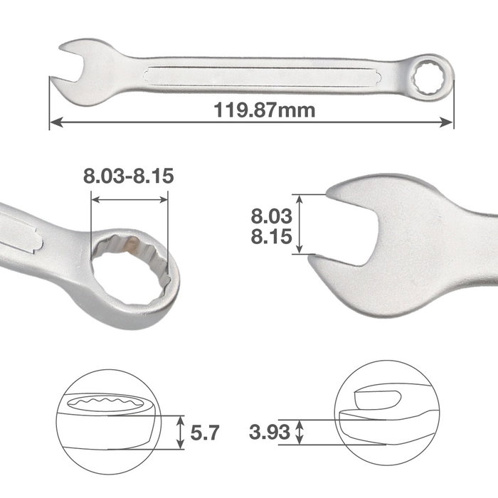 GSC Evolution Llave combinada CR-V 8mm GSC Evolution Llave combinada CR-V 8mm