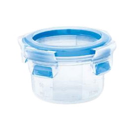 Emsa 508550 Runde Frischhaltedose con tapa, 0.15 litros, Transparente/Azul