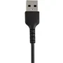 StarTech RUSBLTMM30CMB Cable USB-A a Lightning 30 cm / 0.3 m - Negro - Reforzado con Fibra de Aramida, Blindaje EMI, TPE, Resistente para Carga y Sincronización