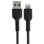 StarTech RUSBLTMM30CMB Cable USB-A a Lightning 30 cm / 0.3 m - Negro - Reforzado con Fibra de Aramida, Blindaje EMI, TPE, Resistente para Carga y Sincronización