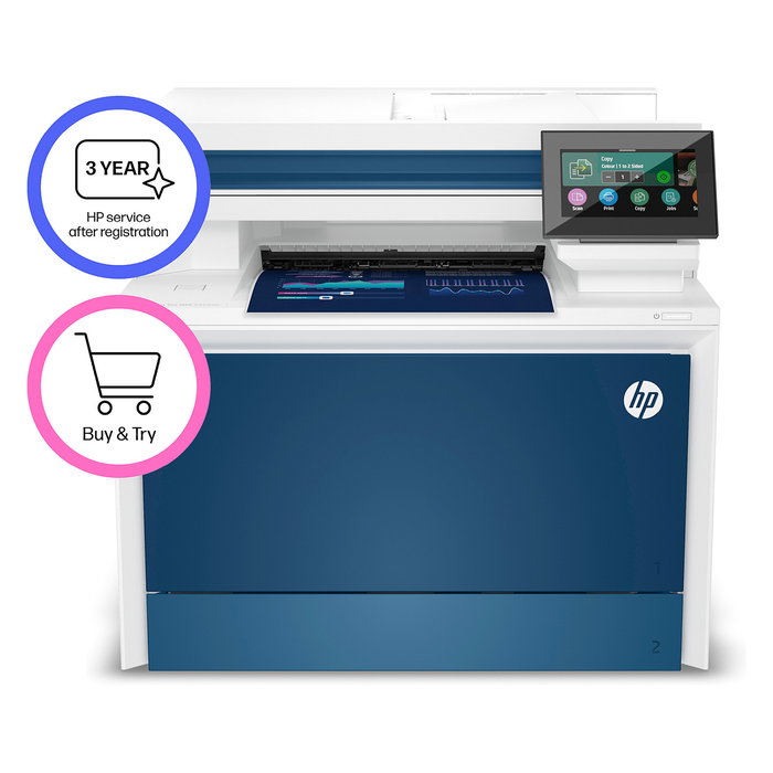 HP Color LaserJet Pro MFP 4302dw - Impresora Multifunción Laser a Color con WiFi, Ethernet, Duplex Automático, ADF, Pantalla Táctil 4.3", 33 ppm