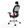 PIQUERAS Y CRESPO Silla de oficina Jorquera con mecanismo Sincro, Rosa y Blanco