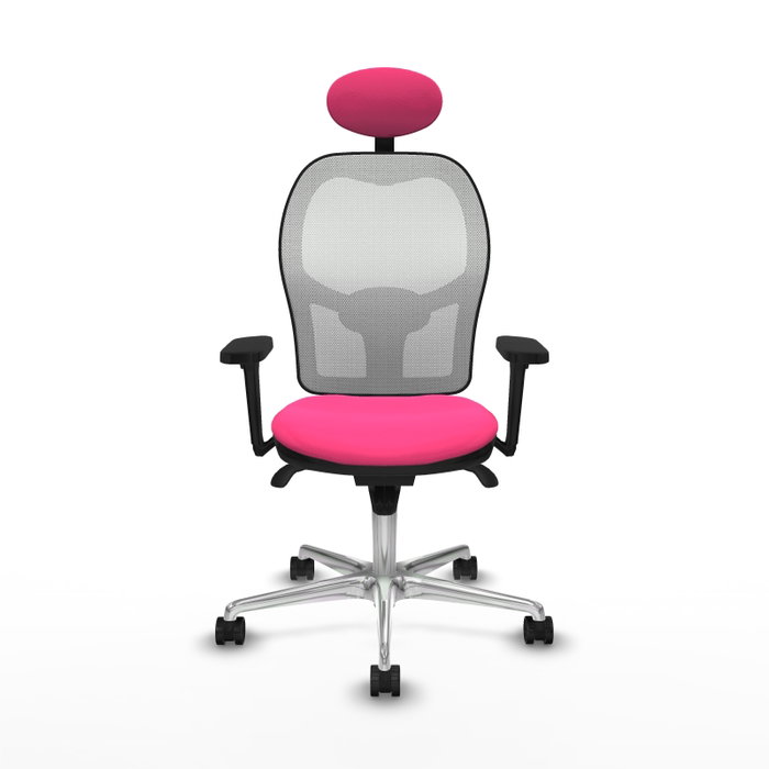 PIQUERAS Y CRESPO Silla de oficina Jorquera con mecanismo Sincro, Rosa y Blanco