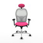 PIQUERAS Y CRESPO Silla de oficina Jorquera con mecanismo Sincro, Rosa y Blanco