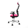 PIQUERAS Y CRESPO Silla de oficina Jorquera con mecanismo Sincro, Rosa y Blanco