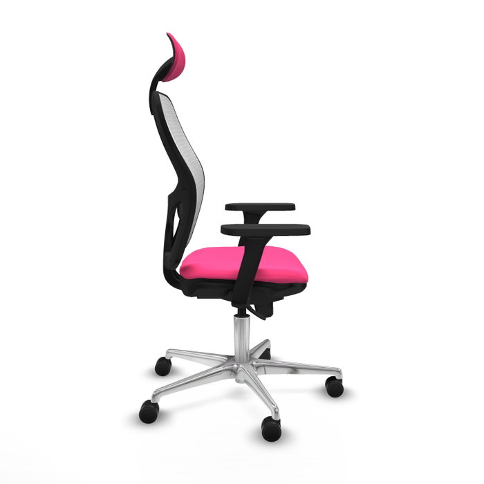 PIQUERAS Y CRESPO Silla de oficina Jorquera con mecanismo Sincro, Rosa y Blanco