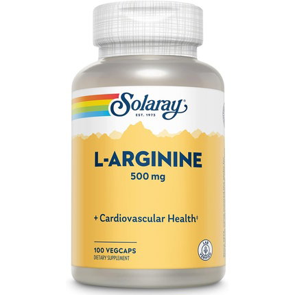 SOLARAY L-Arginina 500 mg, 100 cápsulas vegetales