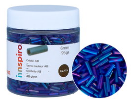 Innspiro Rocalla de Vidrio Cilindro Aurora Boreale Azul Marino 1,80x6mm 95gr